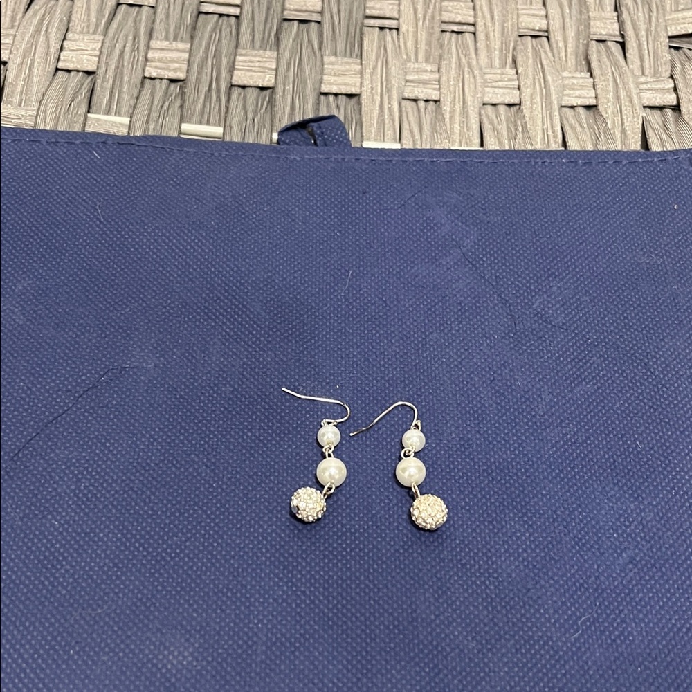 Elegant Silver and White Dangle Earrings